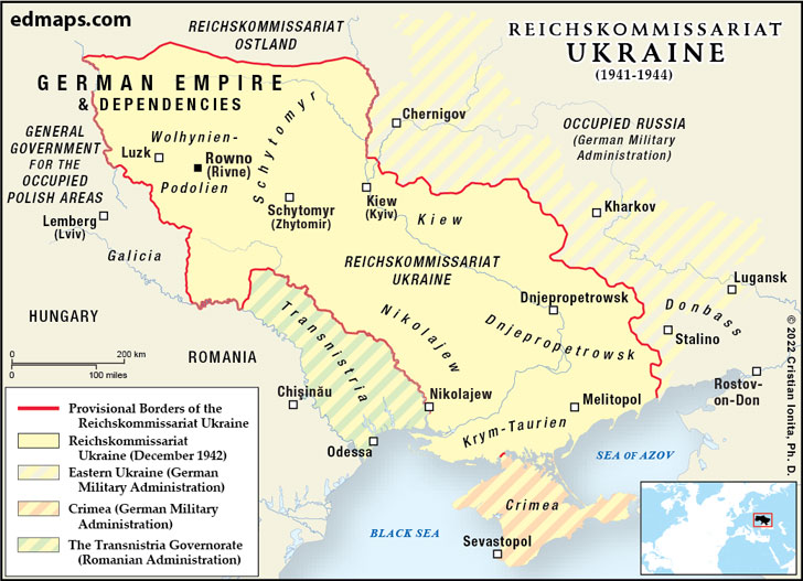 Map of the Reichskommissariat Ukraine 1941-1944