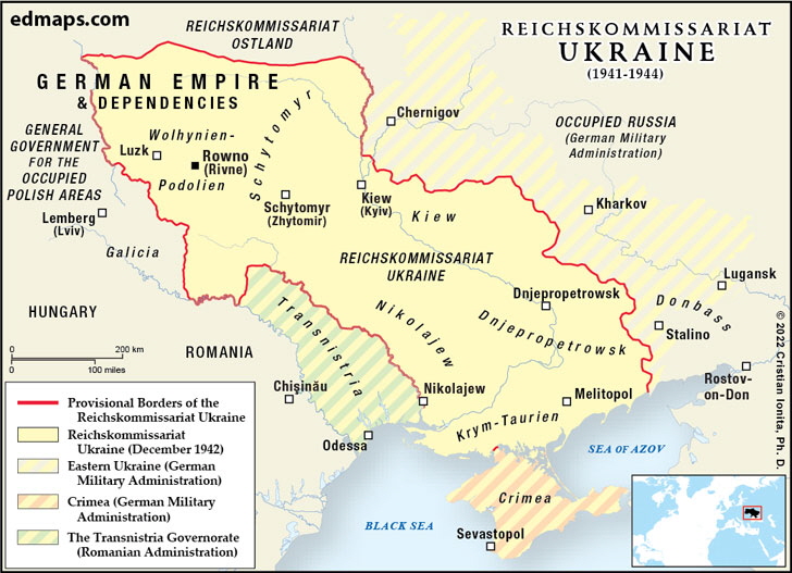 Map of the Reichskommissariat Ukraine 1941-1944