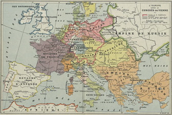 Europe après le Congrès de Vienne (1815)
