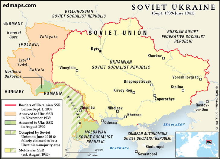 Map of the Soviet Ukraine 1939-1941